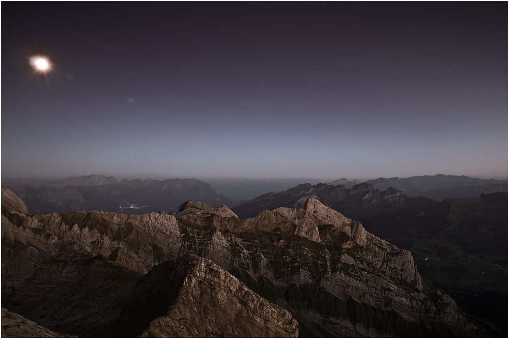 Alpstein bei Nacht ( Vollmond )