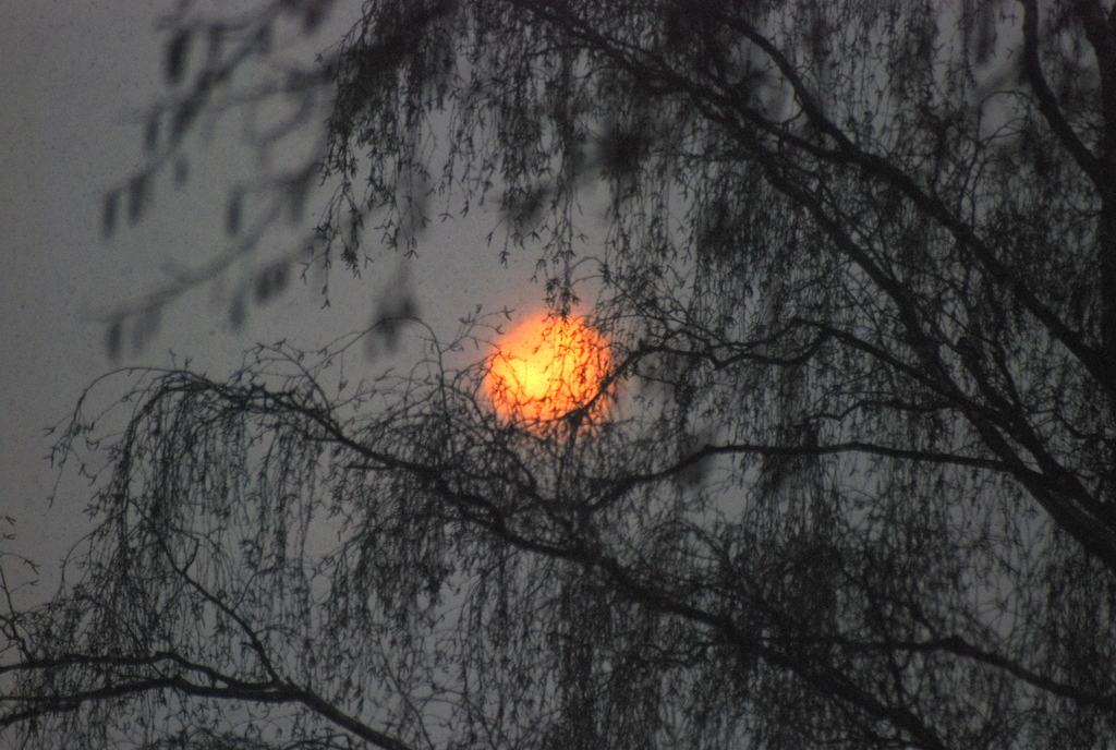 Als feuerroter Ball, ging die Sonne unter.