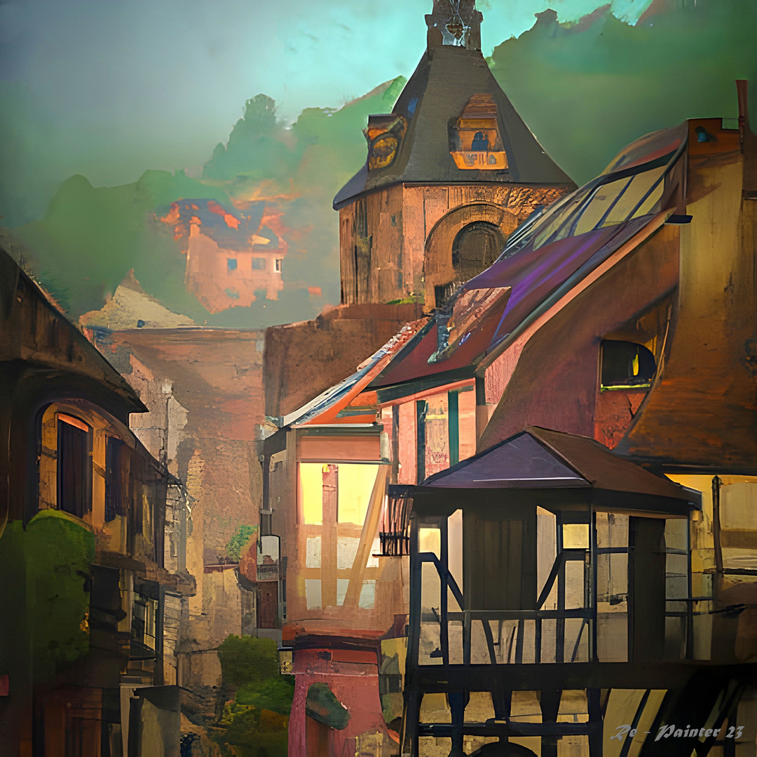 Alsace . KAYSERSBERG . Une petite brume matinale