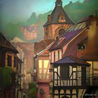 Alsace . KAYSERSBERG . Une petite brume matinale