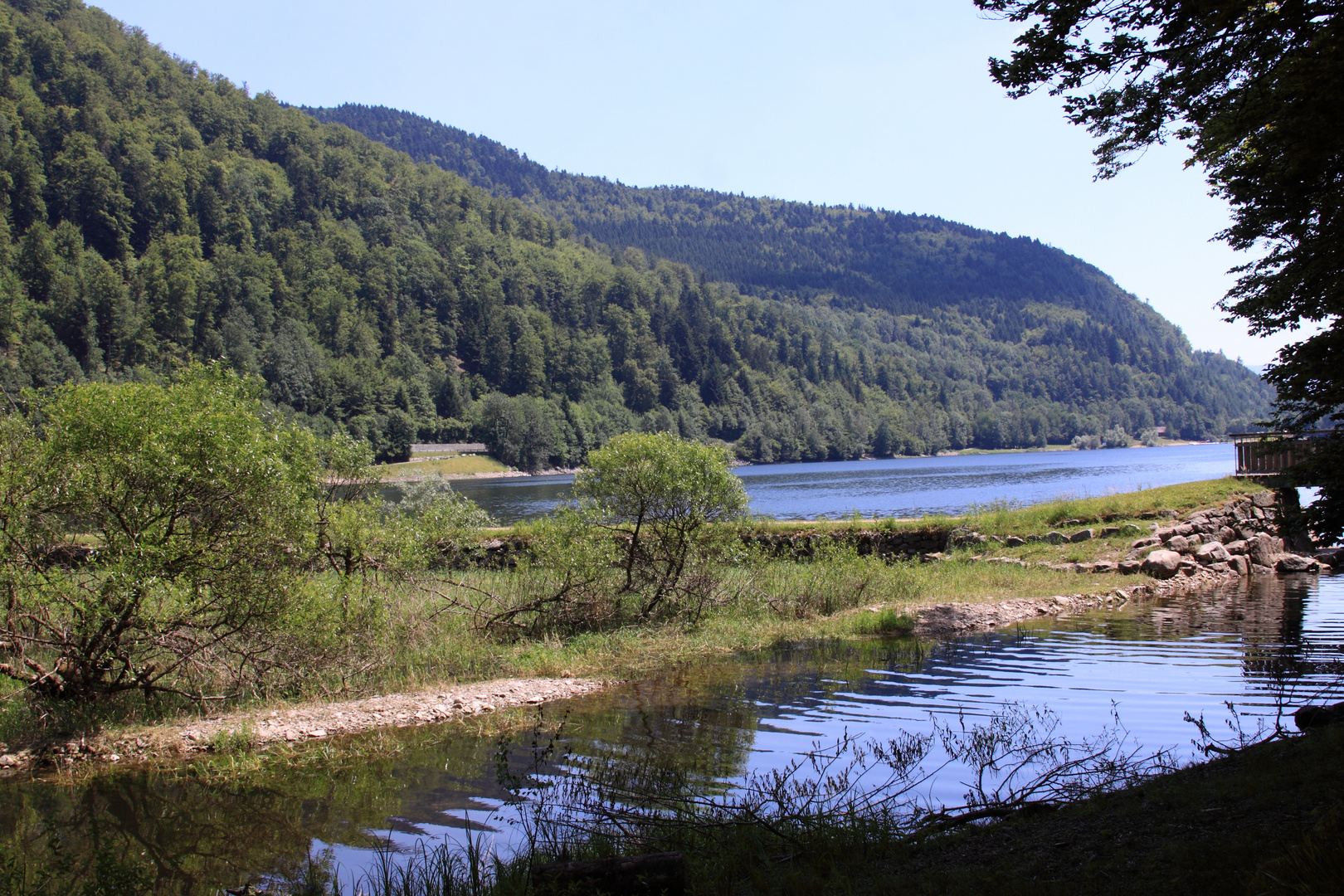 Alsace, Lac du Kruth-Wildenstein - Einmündung der Thuir in den Stausee