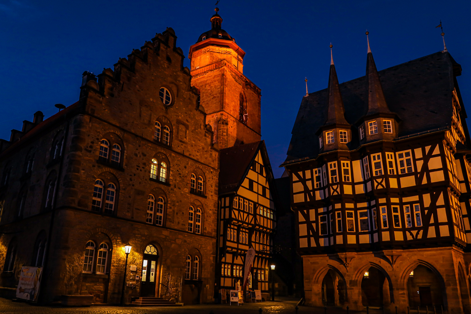 Alsfelder Marktplatz bei Nacht