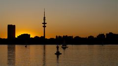 Alster-Skyline im Spätsommer