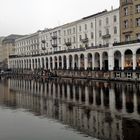 Alsterarkaden in Hamburg (Spiegelung)