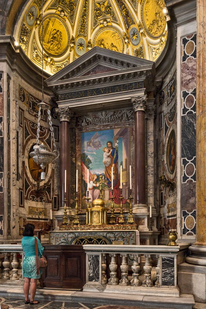 Altar des heiligen Josef im Petersdom in Rom Foto & Bild architektur