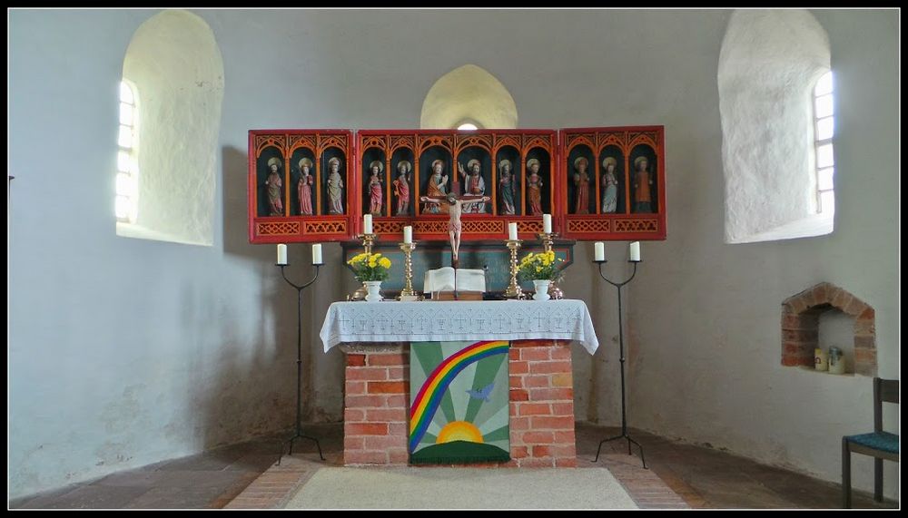 Altar in Kirche Süderende auf der Insel Föhr