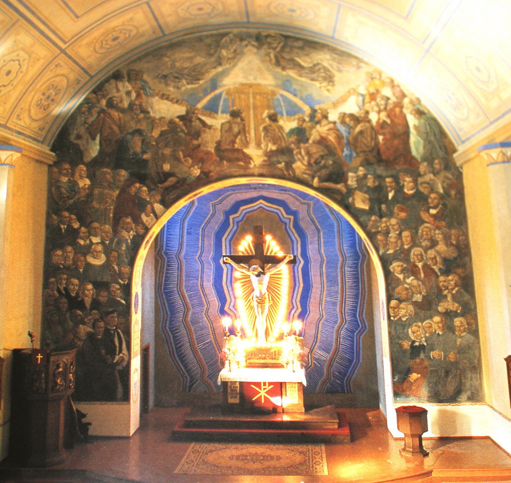 Altarbild der Kirche in Heydekrug(Silute) mit Portraits berühmter Persönlichkeiten