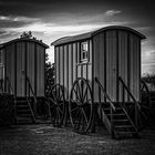 Alte Badewagen in Bansin auf Usedom