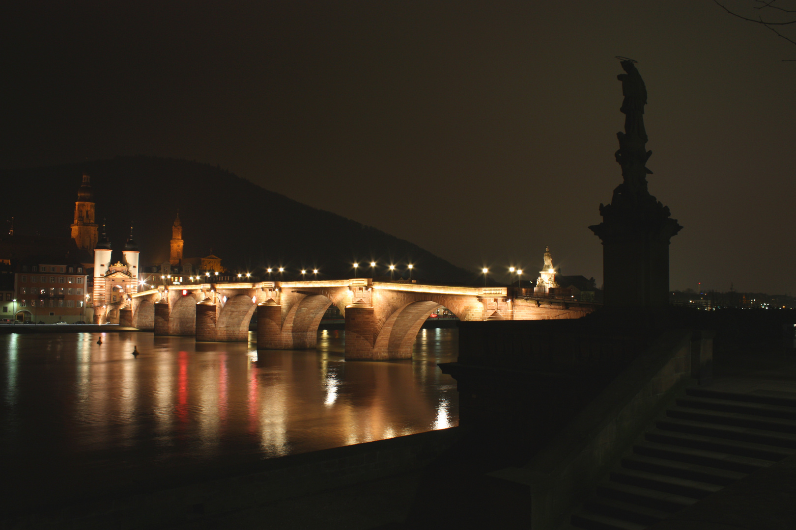 Alte Brücke Heidelberg bei Nacht