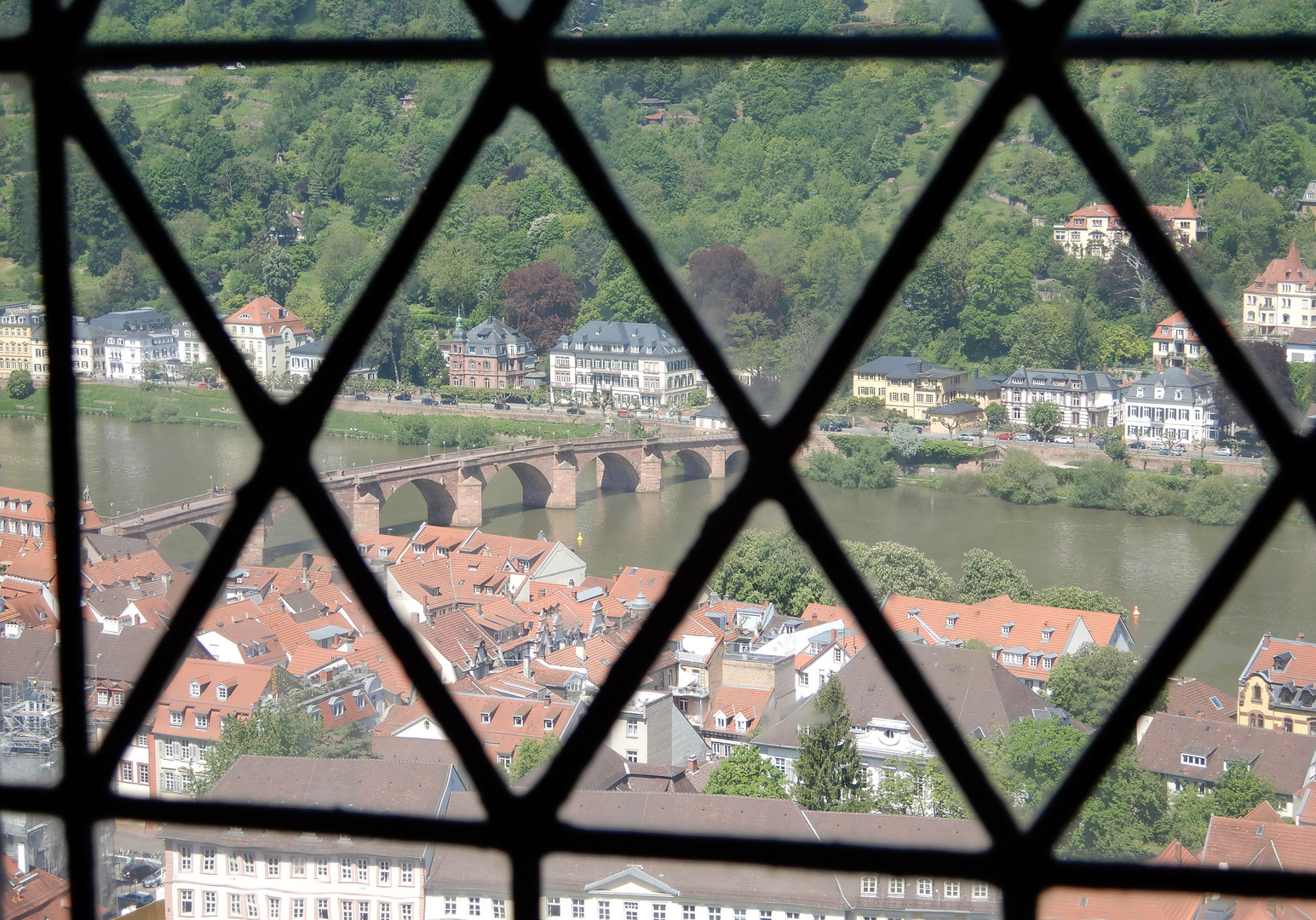 alte Brücke Heidelberg vom Schlossfenster 