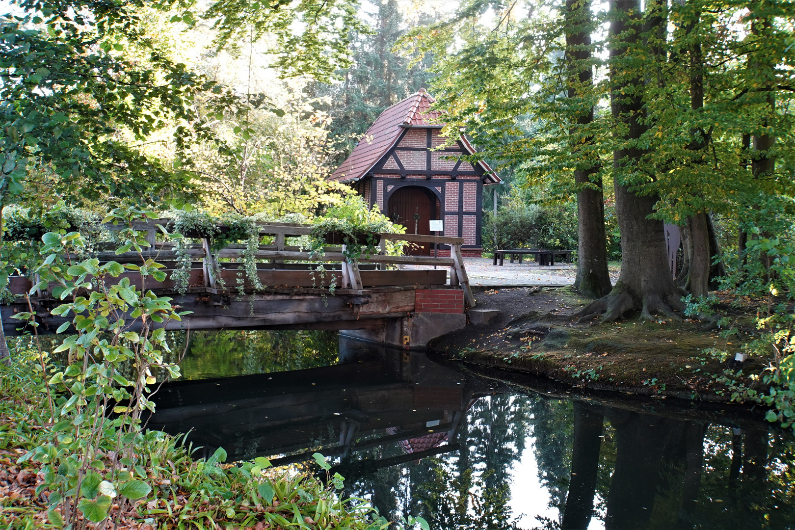 alte Brücke im Spiegel