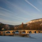 Alte Burgauer Brücke zur Abendsonne im Februar 2012