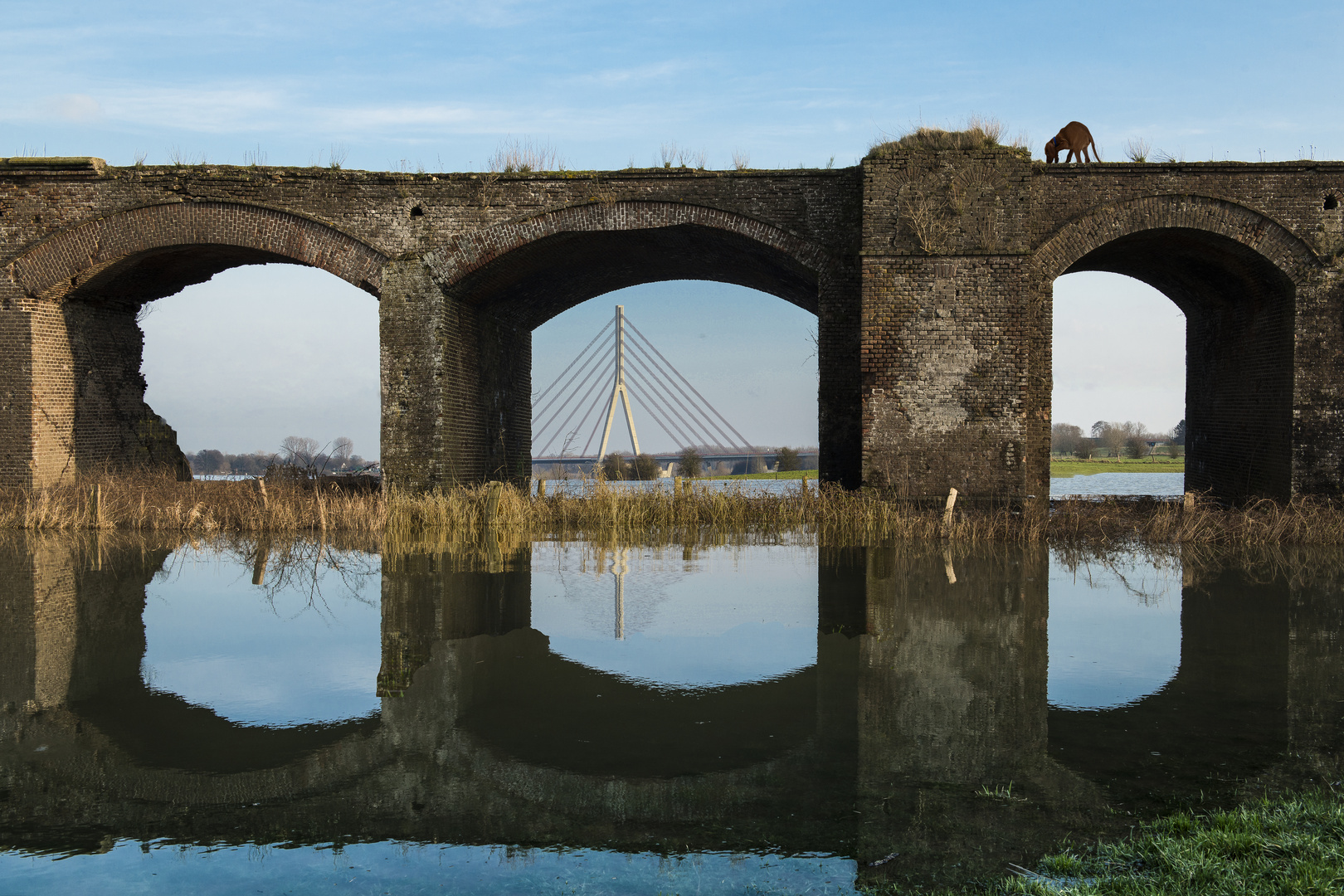 Alte Eisenbahnbrücke bei Wesel 