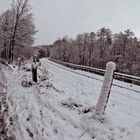 Alte Eisenbahnbrücke im Winter