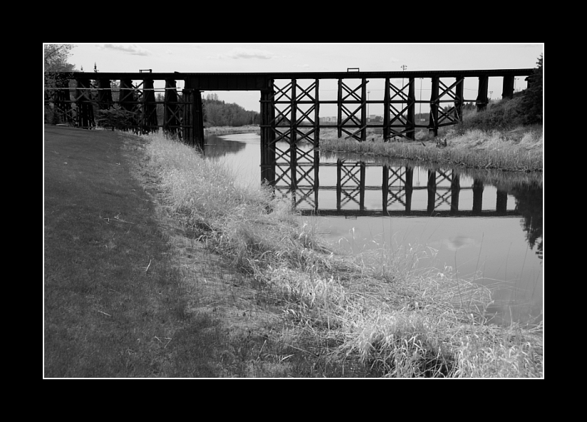 Alte Eisenbahnbrücke über den Sturgeon River, St. Albert, Alberta