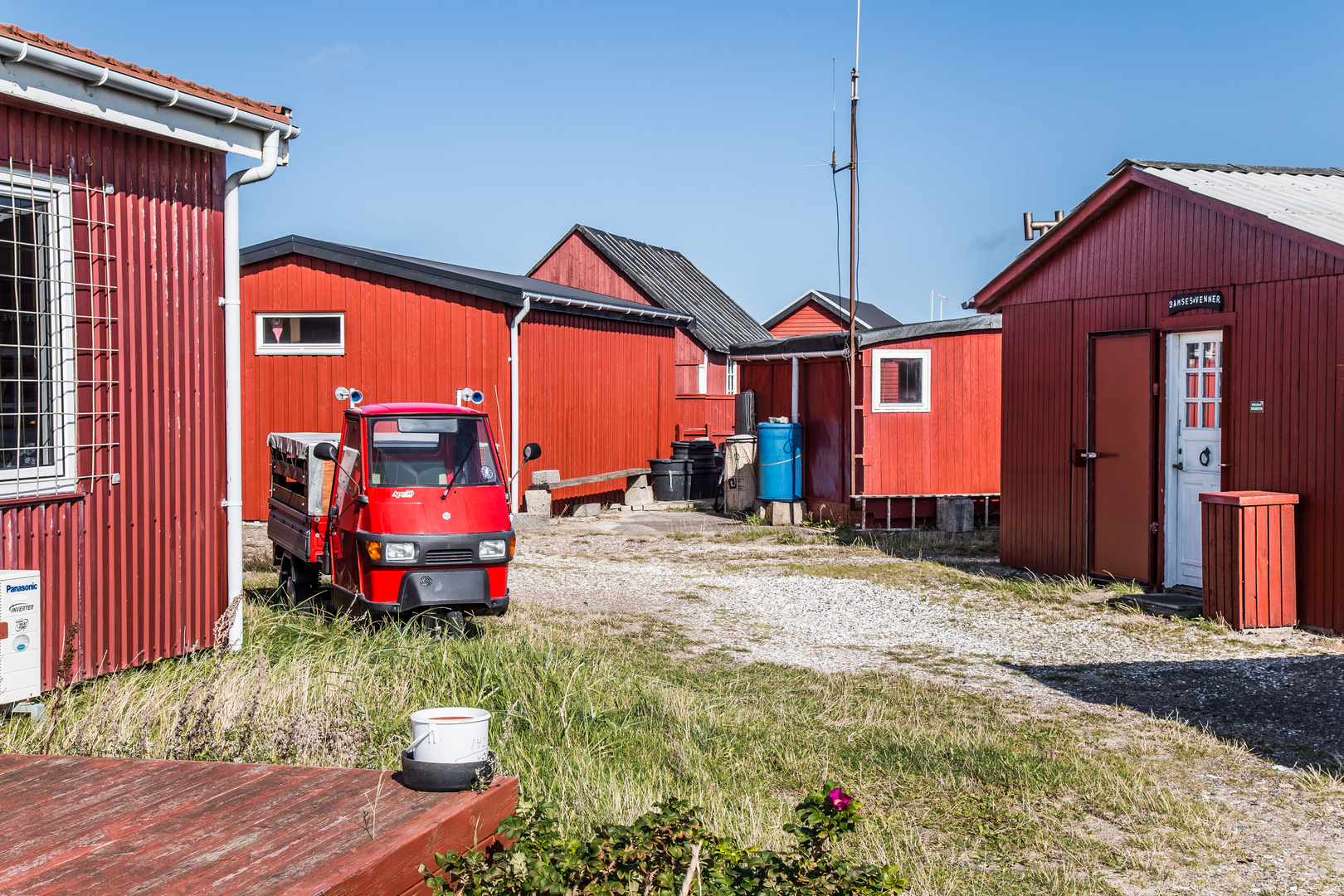 Alte Fischerbuden im Hafen von Skagen