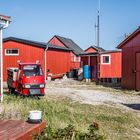 Alte Fischerbuden im Hafen von Skagen