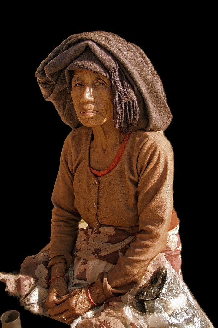alte Frau aus Nepal