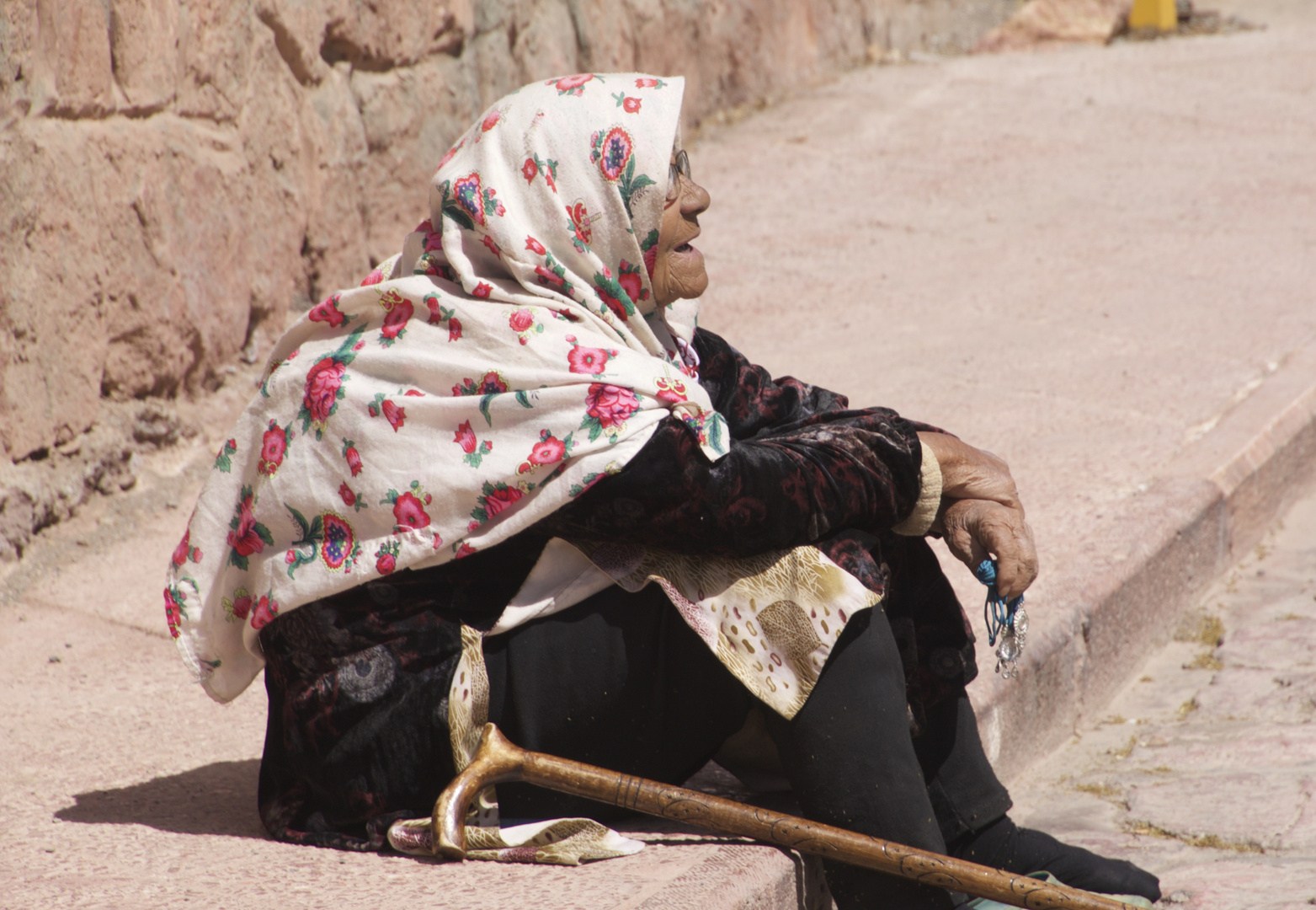 alte Frau in Abyaneh