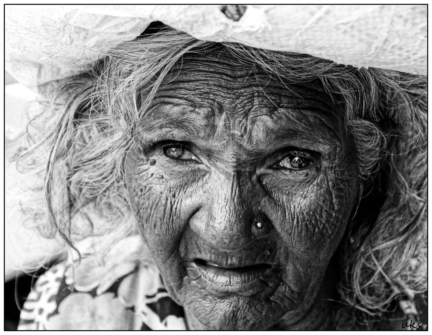 alte Frau in Old Delhi (aus der Serie Gesichter Indiens)