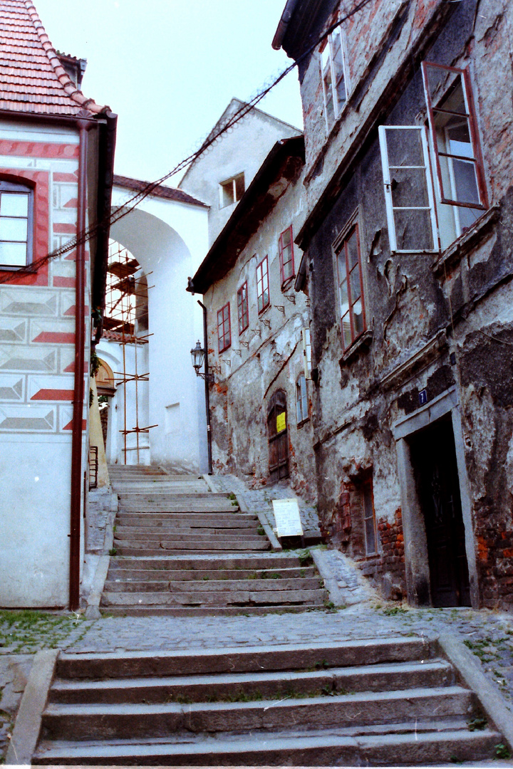 Alte Gasse in Cesky Krumlov 1992