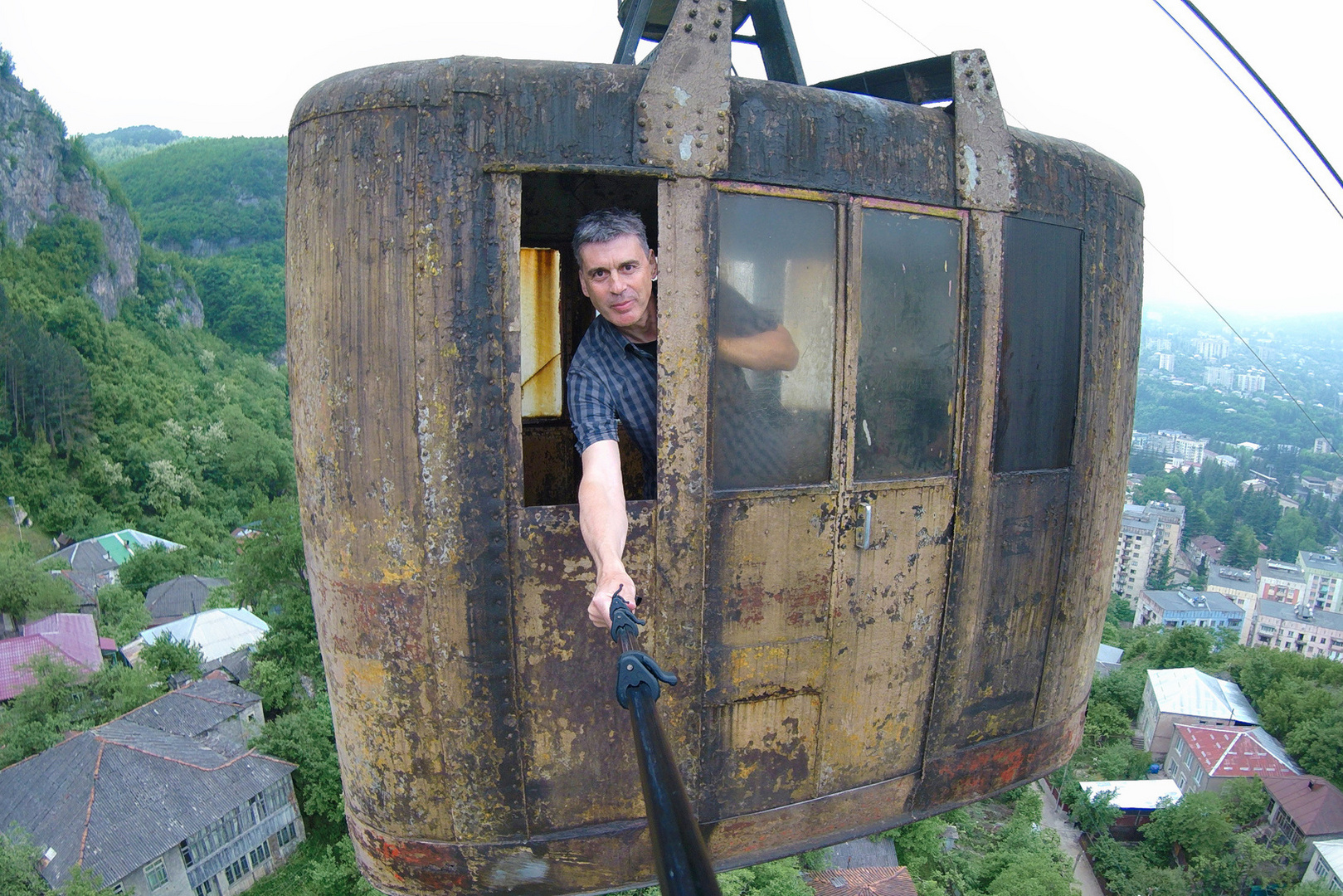 Alte georgische Seilbahn