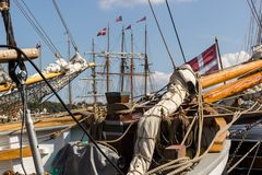 alte Handelssegler im Hafen von Svendborg auf Fyn, Dänemark