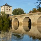 Alte Lahnbrücke Limburg untergehende Sonne