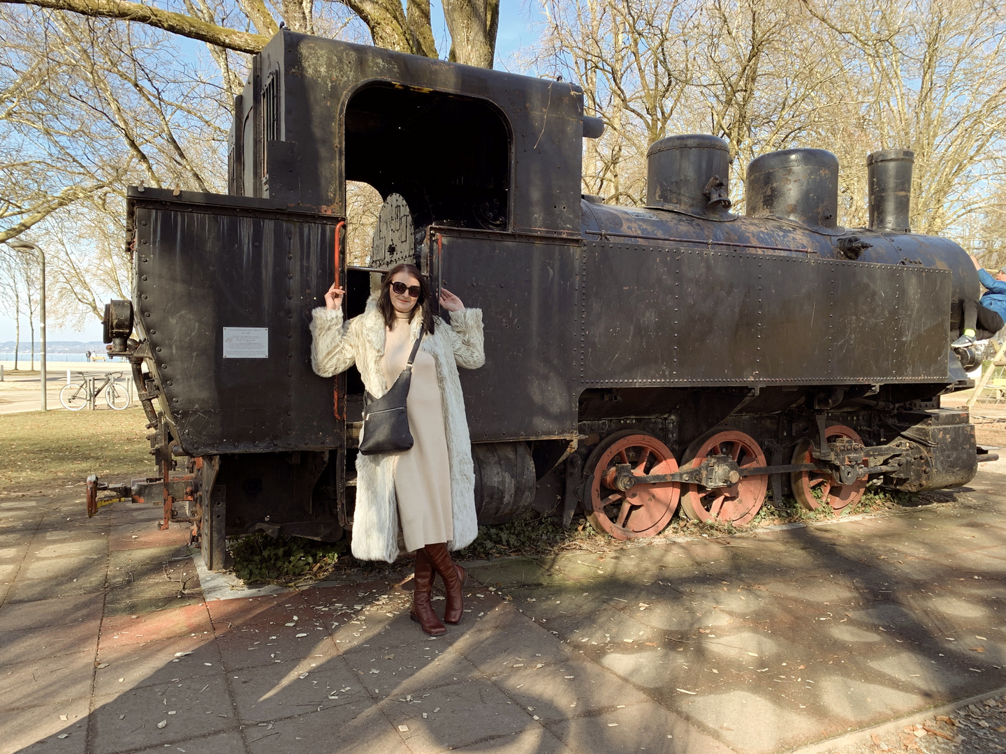 Alte Lokomotive an der Promenade in Bregenz