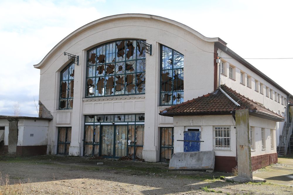 Alte Markthalle in Worms am alten Schlachthof.