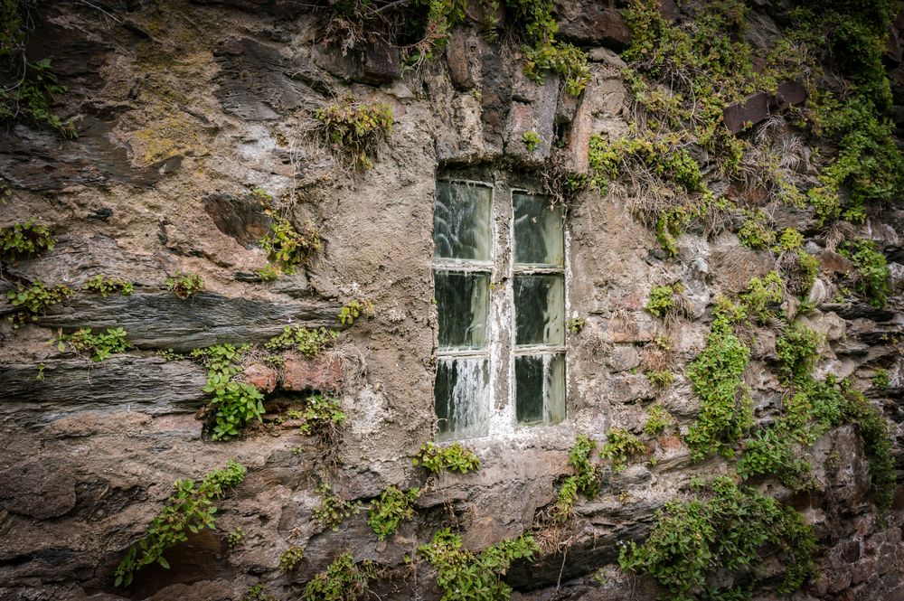 alte Mauer mit Fenster - Bacharach/Mittelrhein