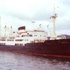 Alte Midnatsol der Hurtigruten; Baujahr 1949 ; hier 1980 ;1982 ist sie ausgemustert worden.