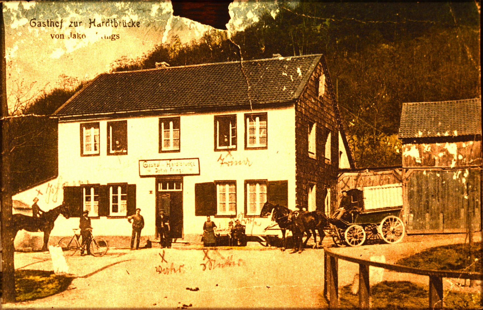 Alte Pferdewechselstation  mit Gastwirtschaft an der Hardtbrücke 