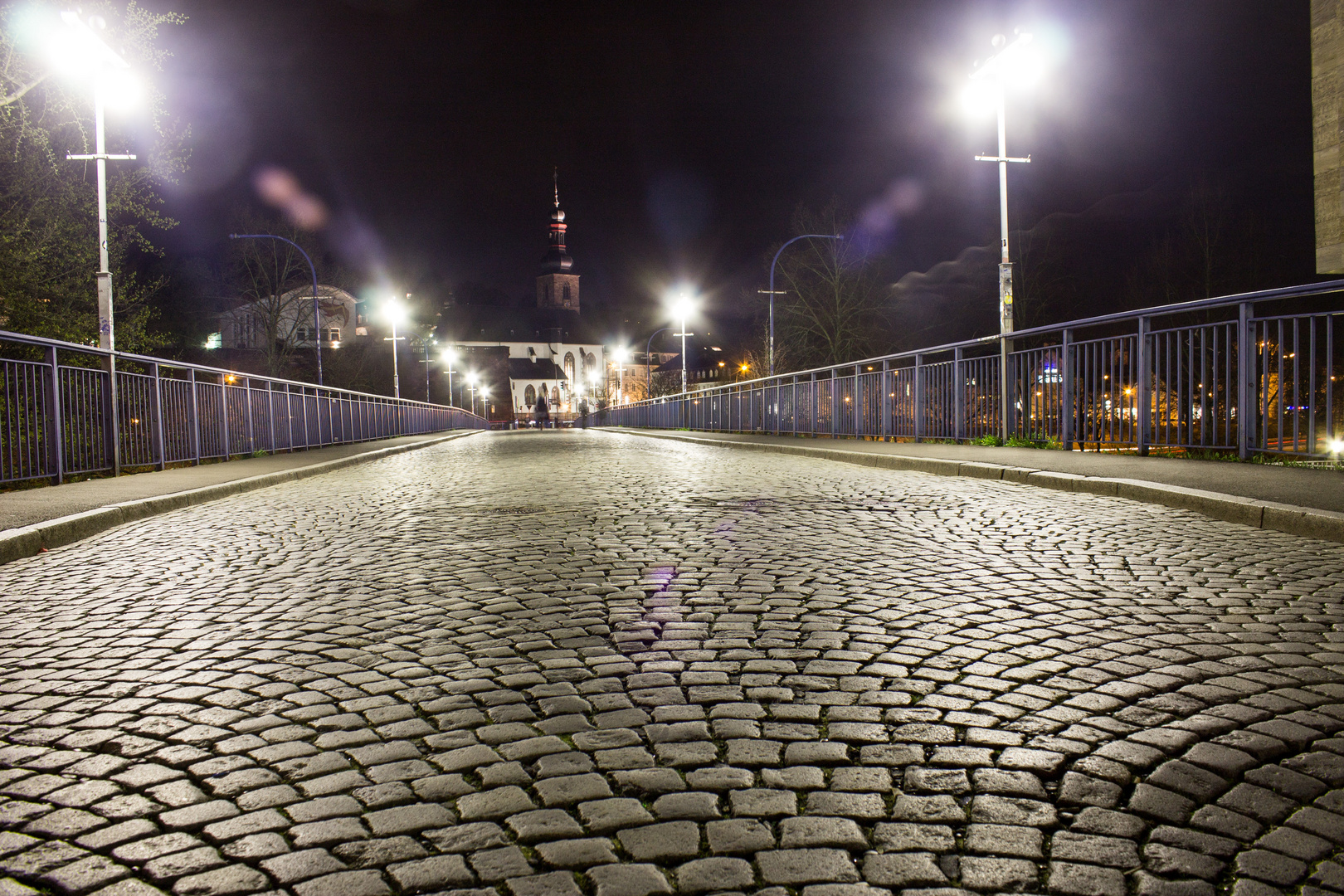 Alte Römerbrücke Saarbrücken bei Nacht