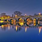 Alte Saalebrücke Jena - Göschwitz in der Blauen Stunde Ende Dezember