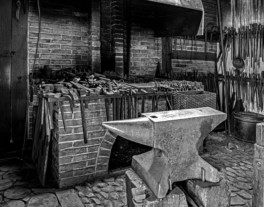Alte Schmiede Foto & Bild spezial, sw, monochrome Bilder auf