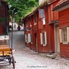 Alte schwedische Bauerhäuser im Skansen Park