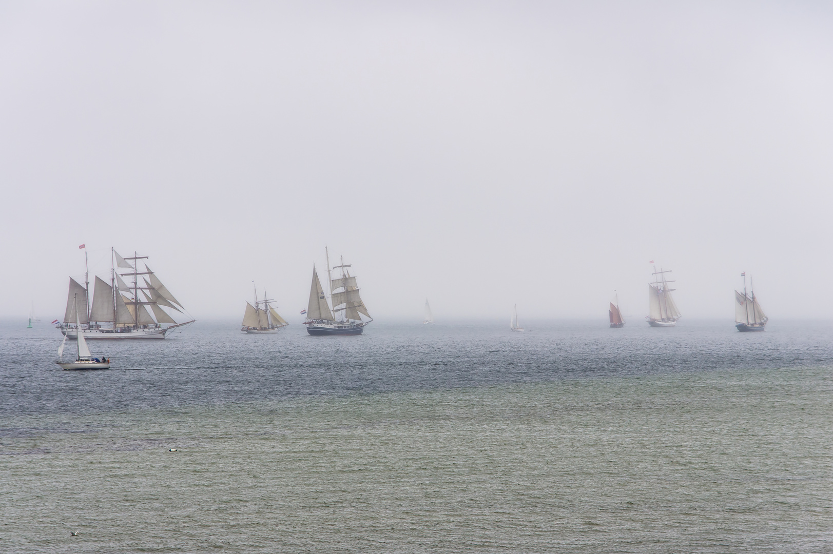 Alte Segelschiffe in der Kieler Förde