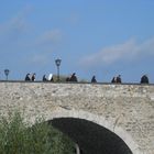 Alte Steinbrücke mit "Passanten"/Limburg an der Lahn