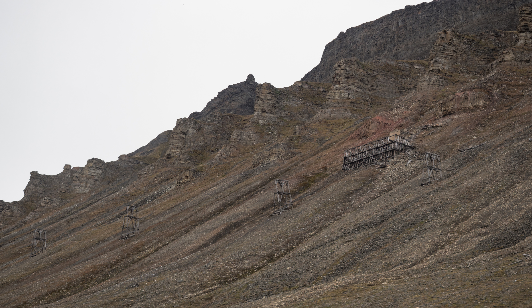 Alte stillgelegte Kohlemine Spitzbergens.