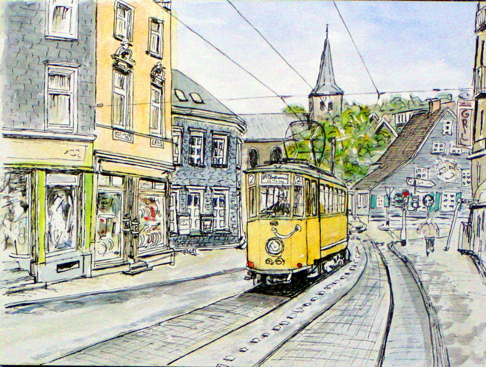 Alte Straßenbahn Wuppertal-Langerfeld