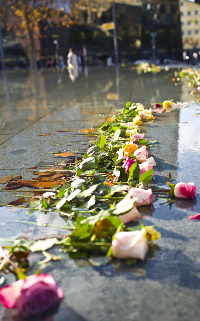 Alte Synagoge Freiburg, Blumen zum Gedenken!