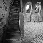 Alte Treppe im Turmzimmer auf Burg Frankenstein