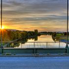 Alte Weserbrücke im Sonnenuntergang