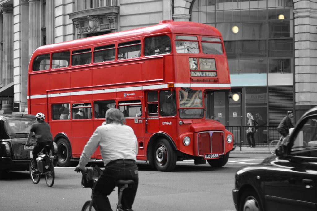 Alter Doppeldeckerbus in London