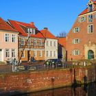 Alter Hafen der Hansestadt Stade in der Abendsonne