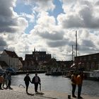 alter hafen in wismar mit dekowolken