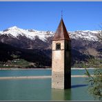 alter Kirchturm im Reschensee