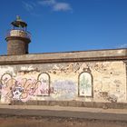 Alter Leuchtturm und Leuchtturmwärterhäuschen im Süden von Playa Blanca