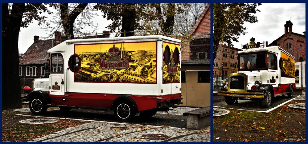 Alter Lieferwagen einer Brauerei in Tychy ( Polen )